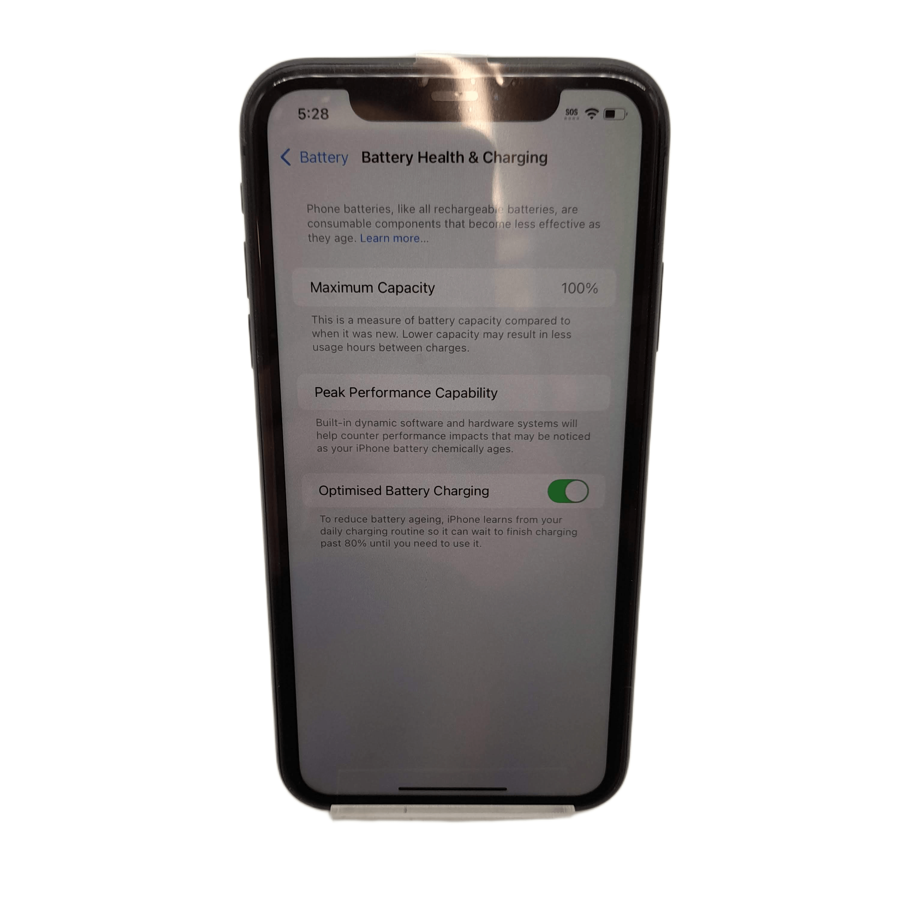 Apple iPhone 11 128GB Black A2221 Refurbished with New Battery (100% Health) + Box (WL1357167)