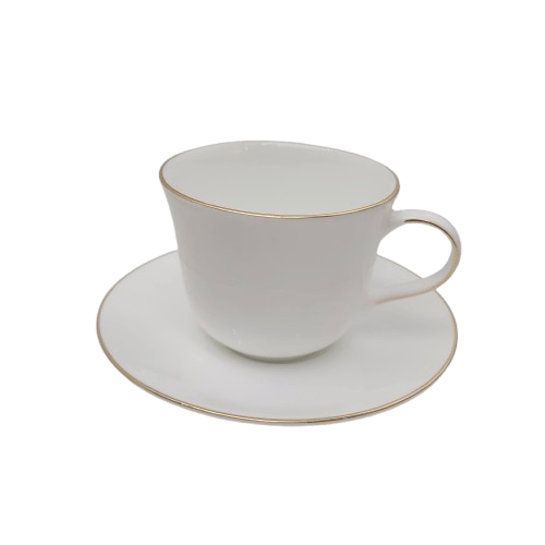 ROYAL DOULTON Signature Gold White & Gold Dinner Set – 1x Cup, 1x Saucer, 1x Dinner Plate, 1x Salad Plate, 1x Side Plate, 1x Pasta Bowl