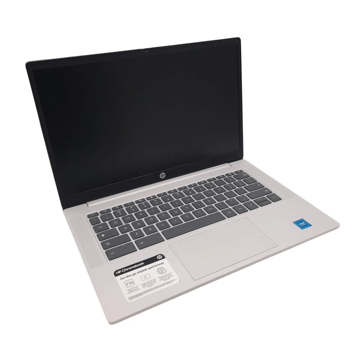 HP Chromebook Silver Laptop Intel N100, 4GB RAM, 64GB eMMC, 14″ HD 14A-NF0007TUD (2024 Model) – Charger Not Included