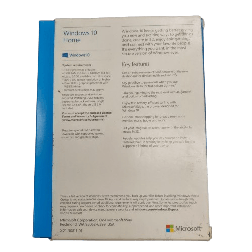 Microsoft Windows 10 Home In Box – USB