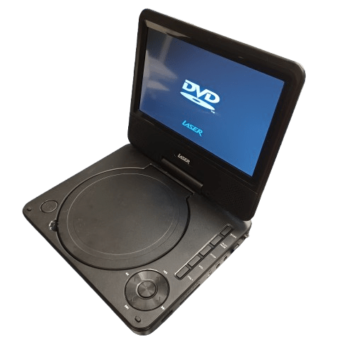 Laser Portable DVD Player DVD-PT-7D, Black, Good Condition, With Remote, AC Adaptor, 12V Adaptor, AV Cable, Earphones