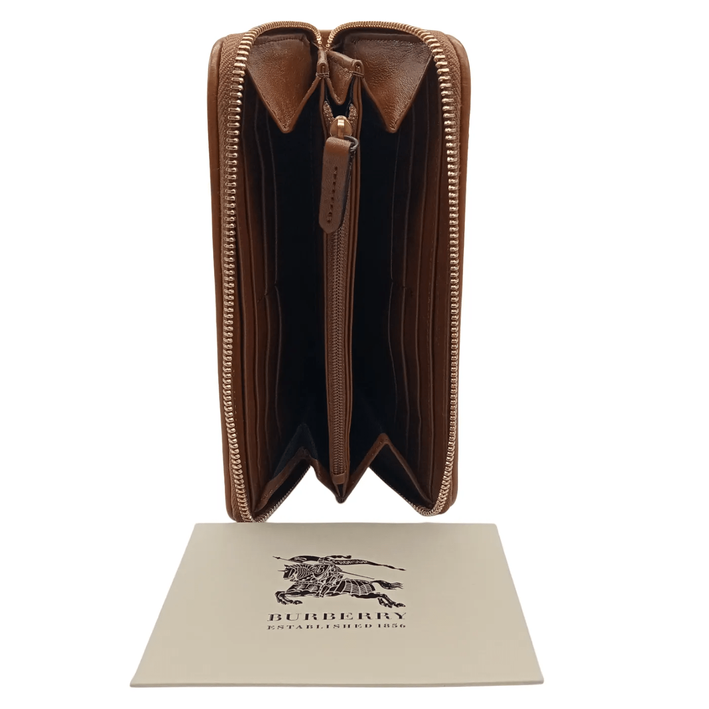 Burberry Check & Leather Zip-Around Wallet  (WR 1323030)