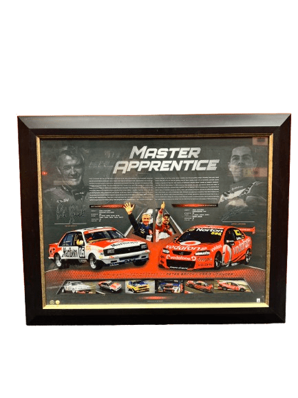 The Master And His Apprentice Peter Brock And Craig Lowndes Frame With Certificate Of Authentication **Pick Up Only**