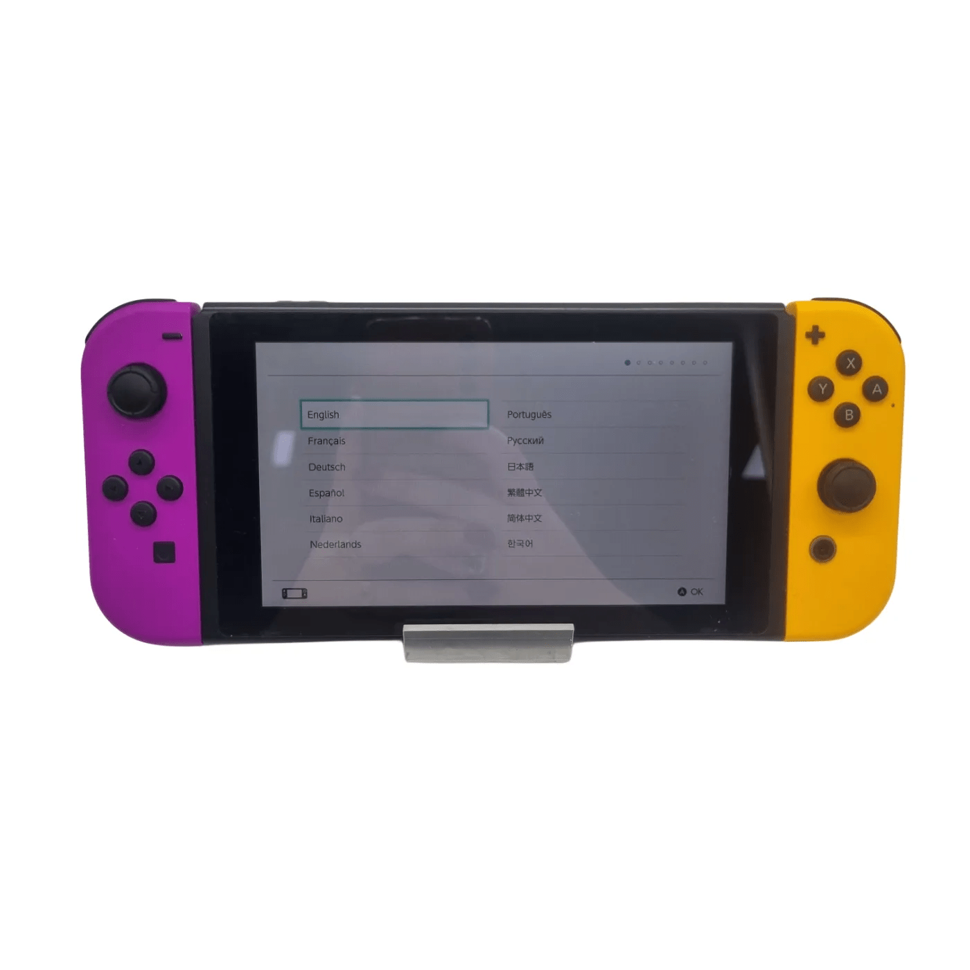 Nintendo Switch Console (HAC-001) – Purple & Yellow Joy-Cons + Case & Charger  (WR 1344038)