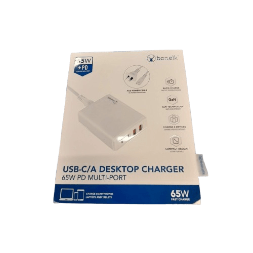 Bonelk Desktop Charger USB-A/USB-C 65w White