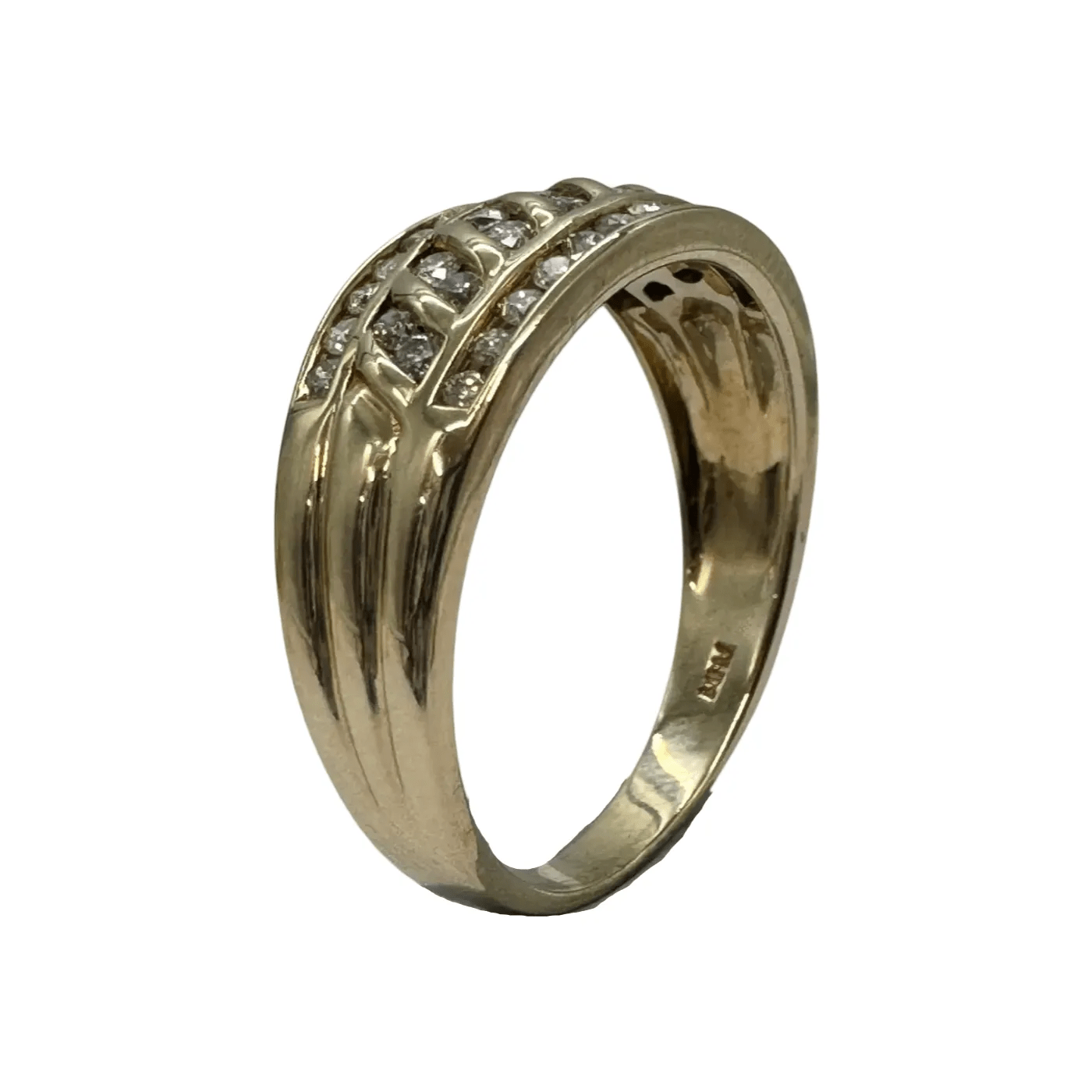 Ladies 10ct Yellow Gold 38 Stone Diamond Ring 0.50ct TDW R 8 3/4 with Valuation – WL 1266619