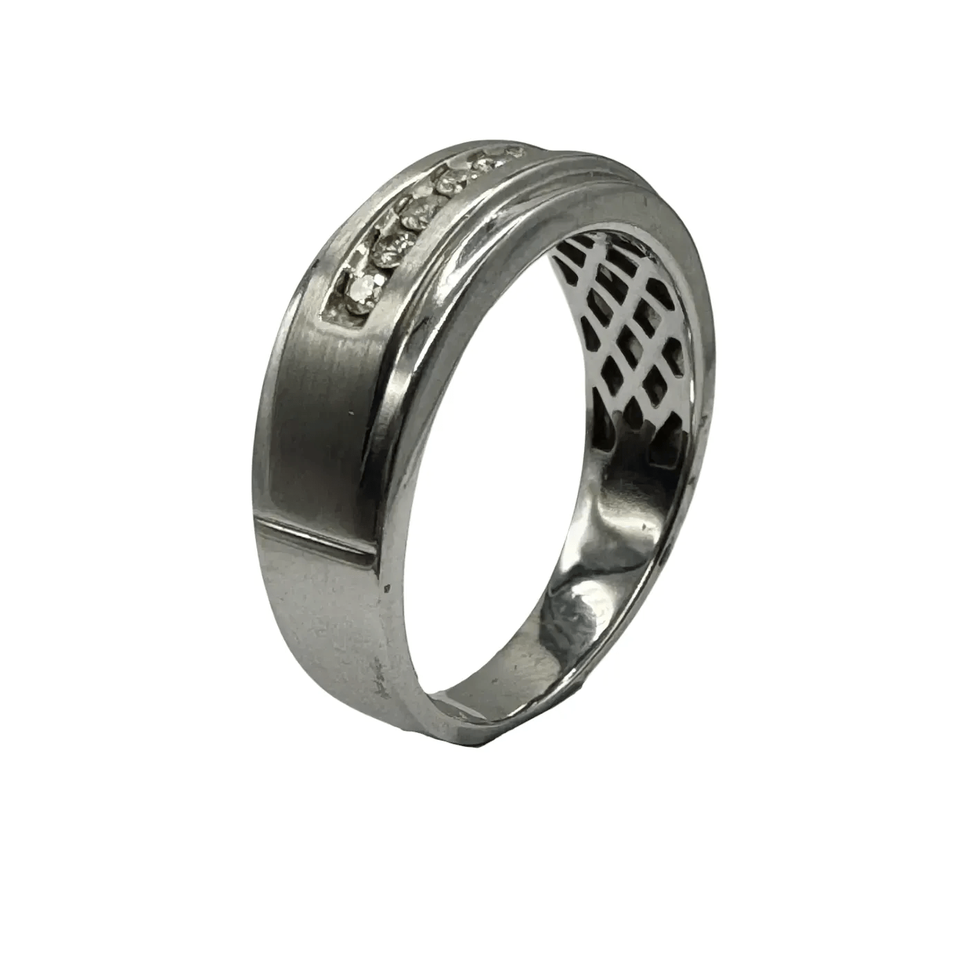 Men’s 9ct White Gold 9 Stone Diamond Ring 0.25ct TDW U 10 1/2 With Valuation (WR)