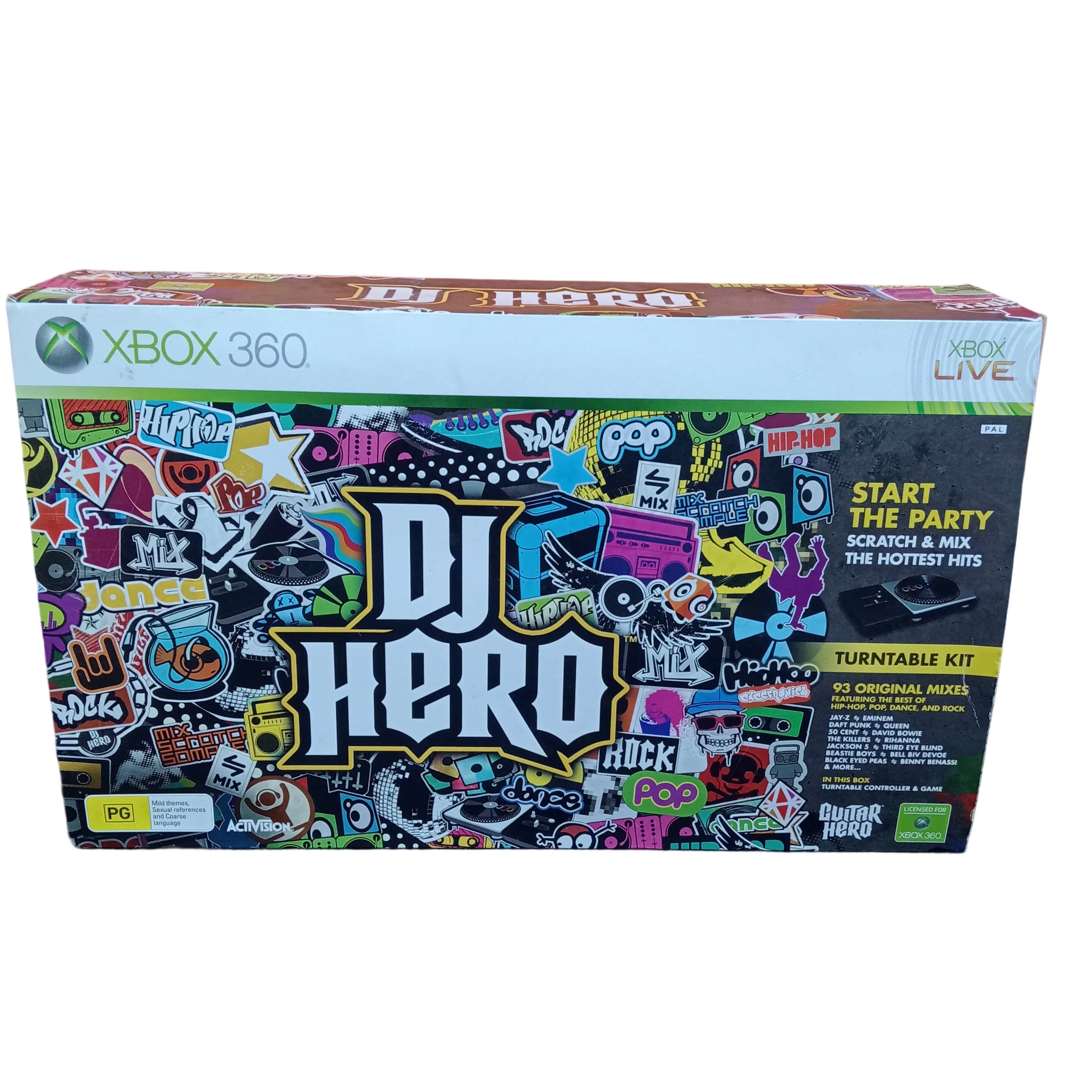 XBOX 360 DJ Hero Turntable Kit In Box + Game