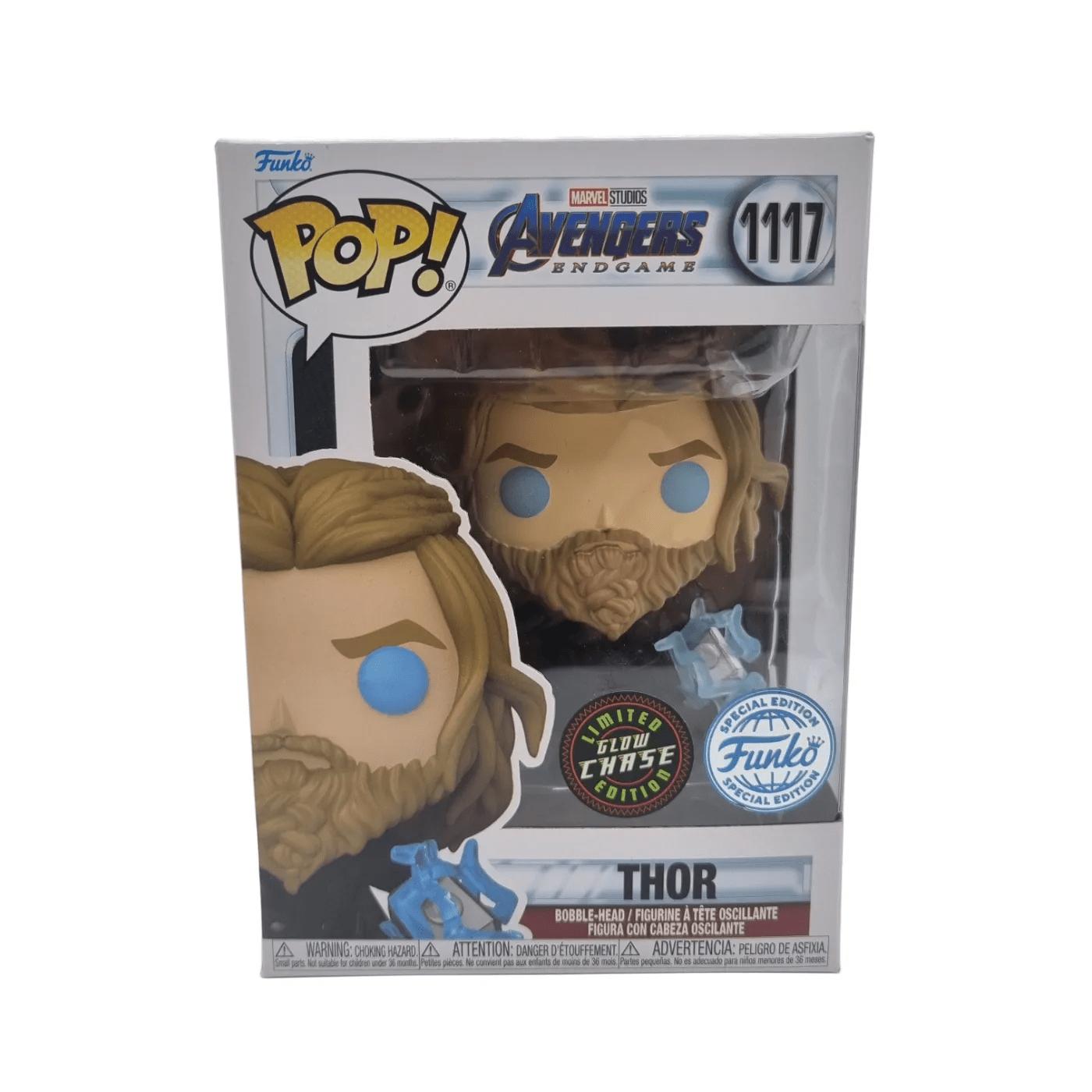 Funko POP! Marvel Avengers Endgame #1117 Thor With Thunder & Stormbreaker – Limited Glow Chase Edition