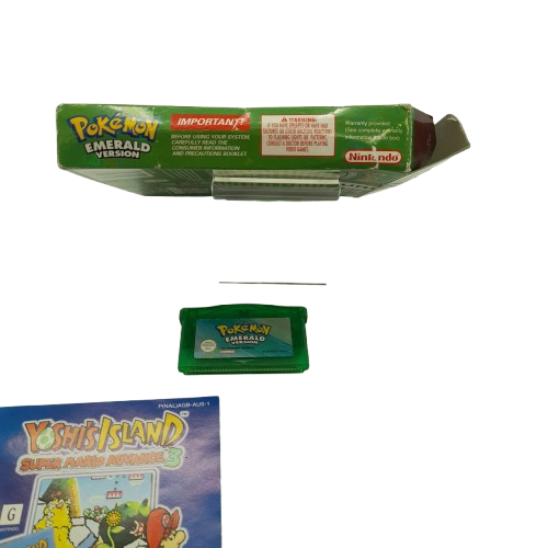 Pokemon Emerald Version GBA Gameboy Advance Game with Box and Manual Aus Version Ultra rare (WL 1345191)