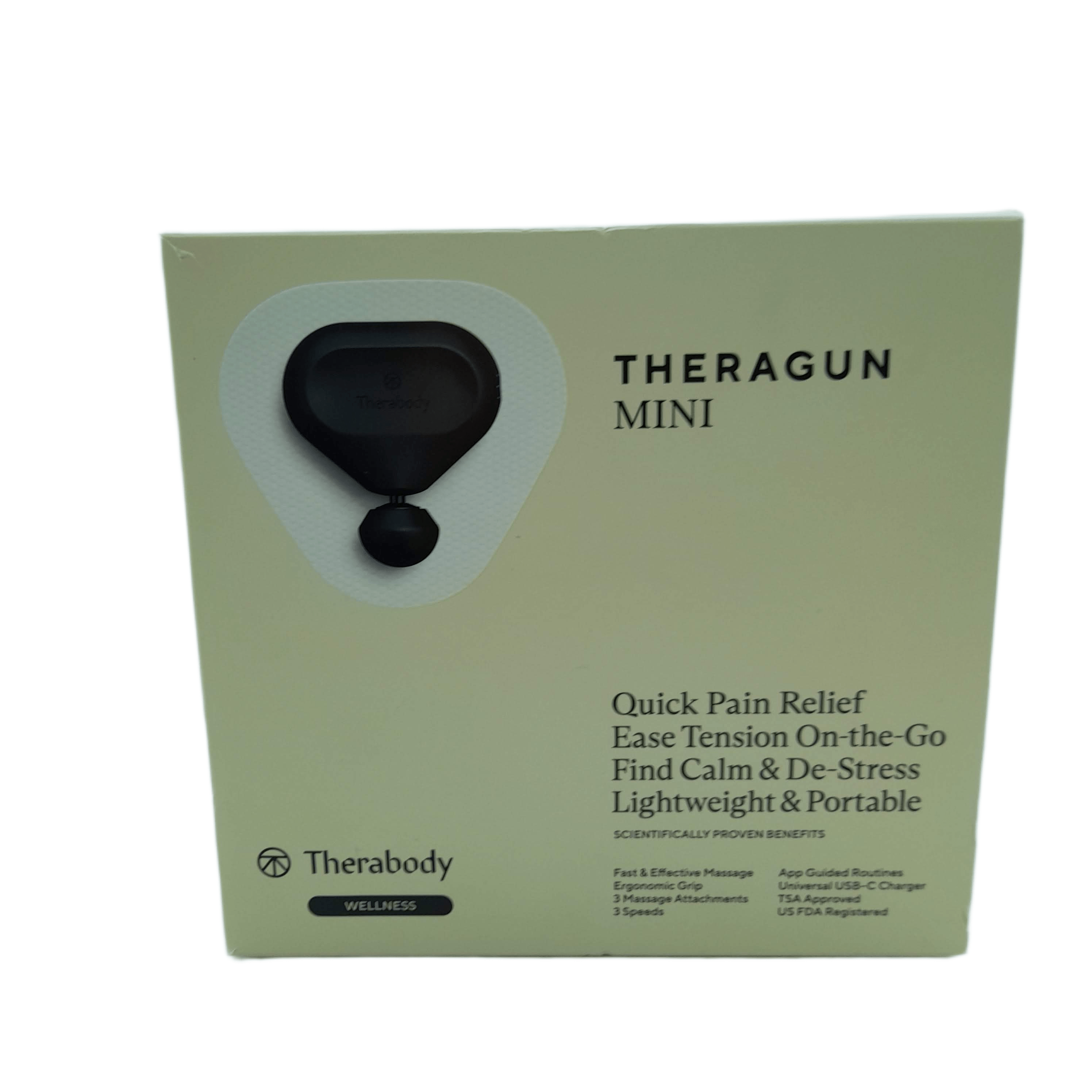 Theragun Mini (2nd Gen) Percussive Massage Gun – With Charger Cord, Dampener & Thumb Attachments (WR 1351443)
