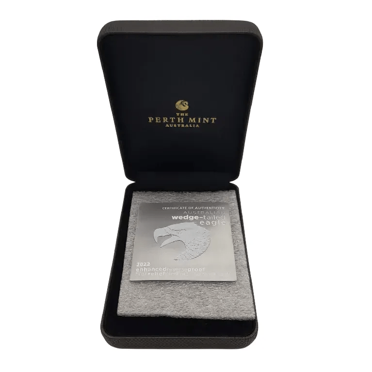 The Perth Mint: Australian Wedge-tailed Eagle – 2022 2oz Silver Enhanced Reverse Proof High Relief Piedfort Coin (#1061/2000)