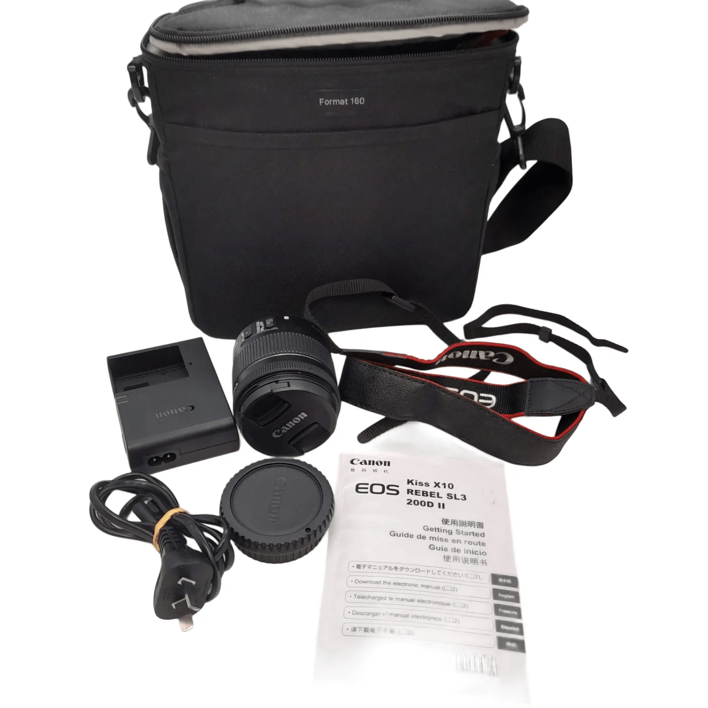 Canon EOS 200D II DSLR Camera + Lens + Battery Charger + Bag (WL)