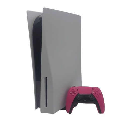 Sony PlayStation 5 Console – CFI-1202A White Disc Edition with Base, Pink Controller, HDMI & Power Cord