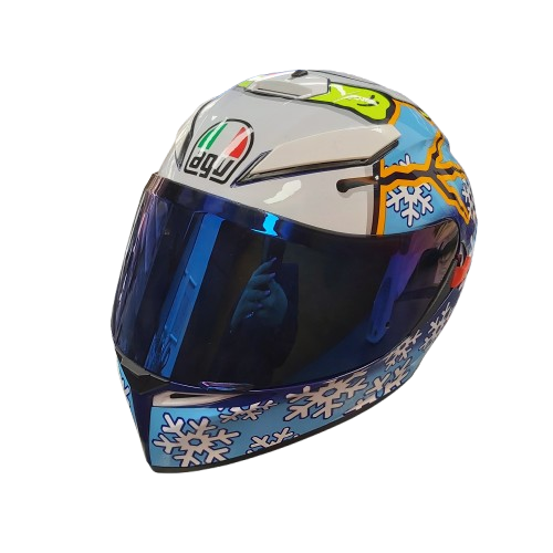 Agv Motorcryle Helmet Winter Edition Manufacture Date 09/2021 * There Is A Deep Scratch On Visor* (CP 1344222)