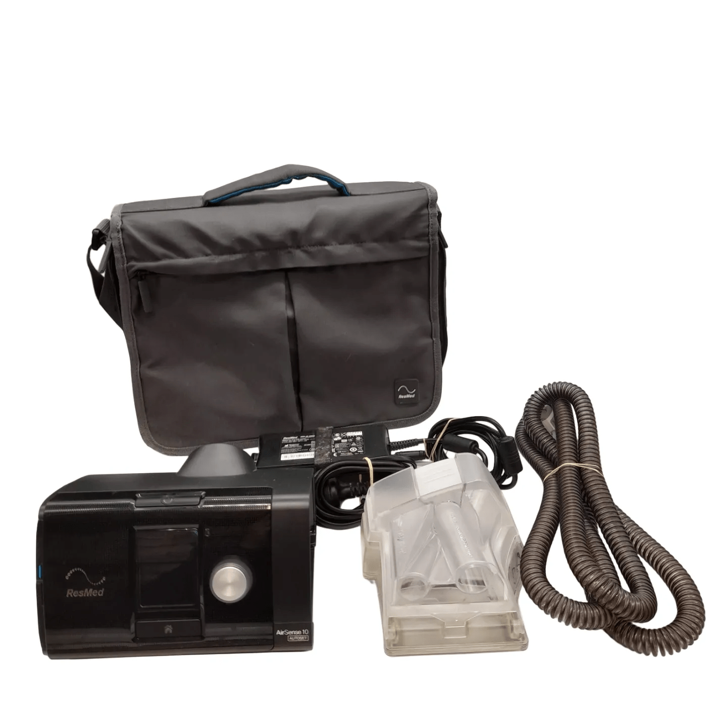 ResMed AirSense 10 AutoSet CPAP Machine Black/White with Case + Adapter + Hose  (WL 1354169)
