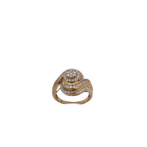 Ladies 9 Carat Yellow Solid Gold Ring – 4.9g, 8.5cm Circumference
