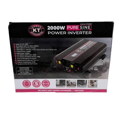 KT Cable Accessories KTTS2000P 2000W Pure Sine Wave Power Inverter Like New Sealed