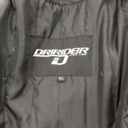 Dririder Motorcycle Jacket, Black With Silver Trim, 4XL, Good Condition – Main Body Zip Damaged