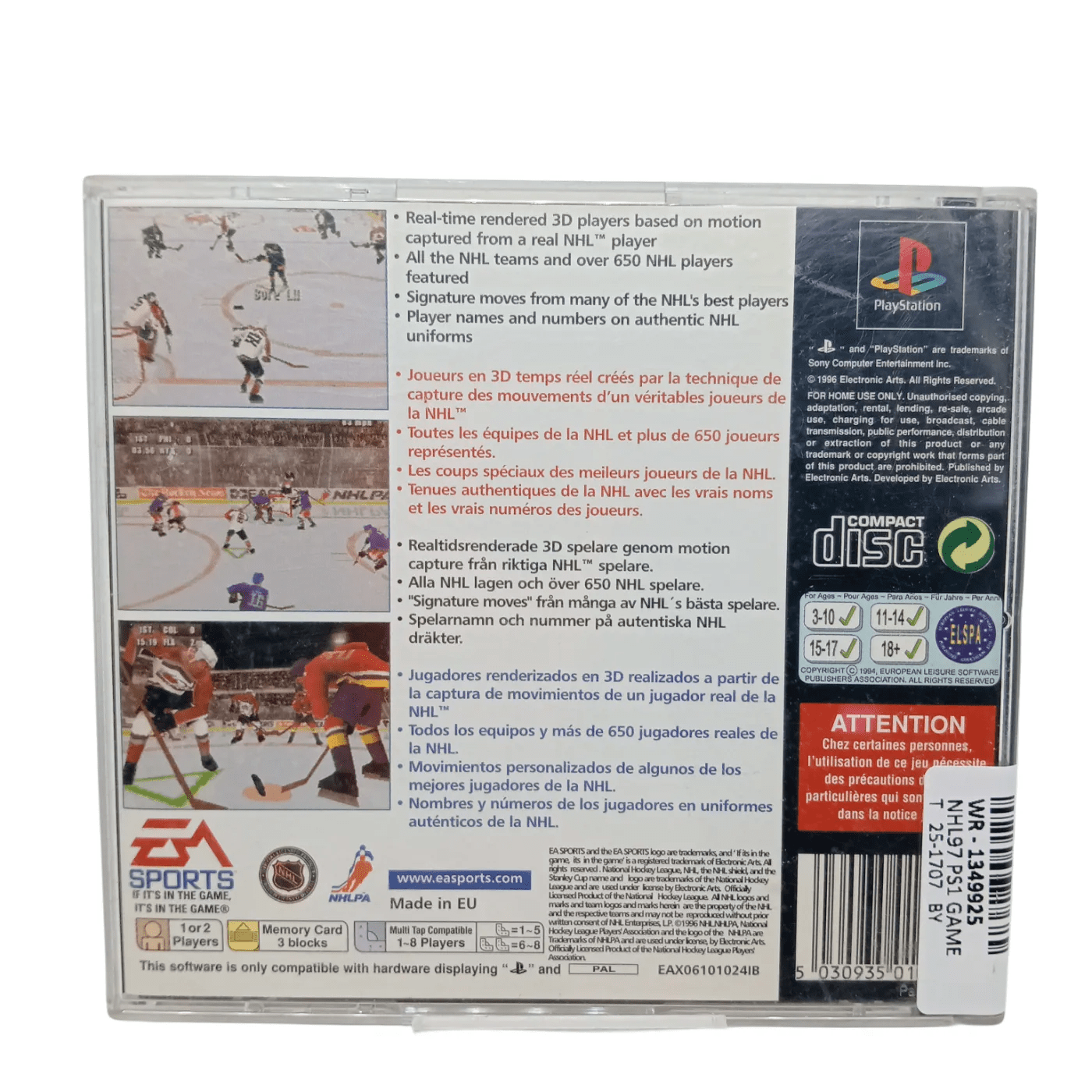 NHL 97 Playstation 1 Game (WR 1349925)