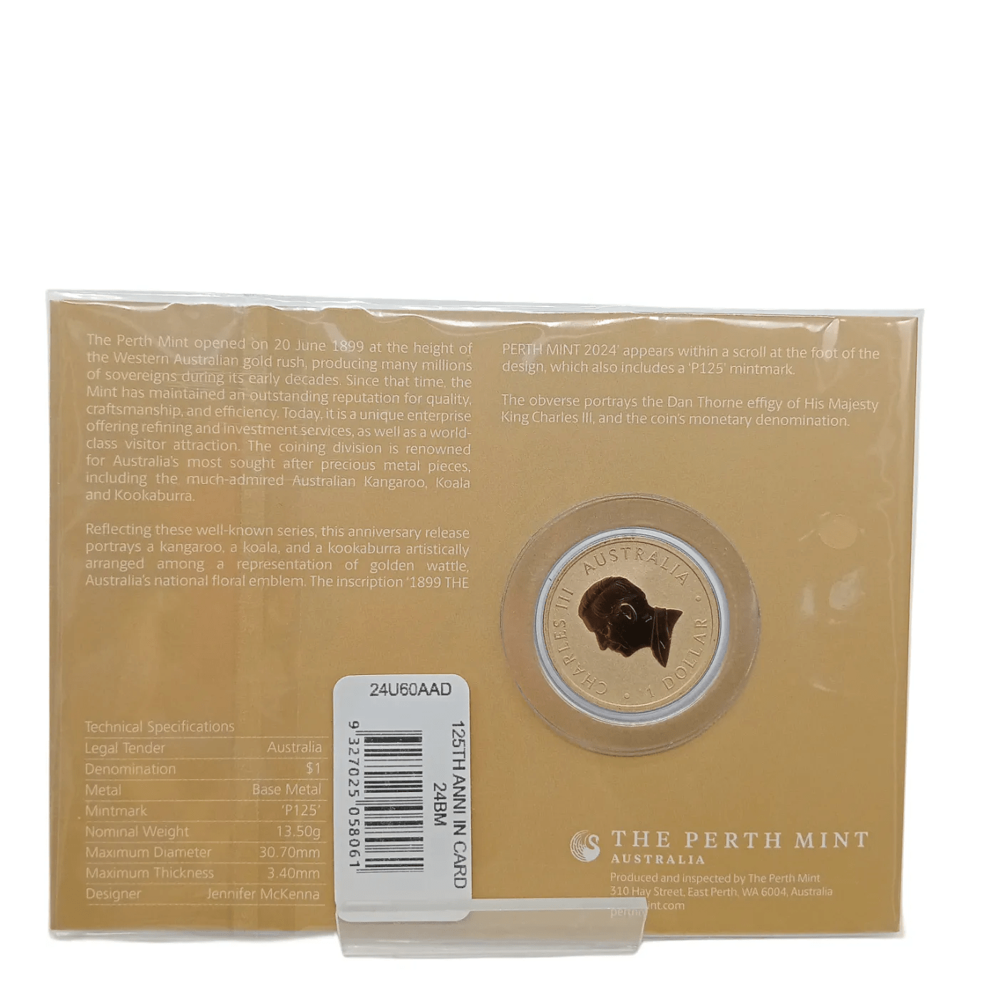 The Perth Mint: 125th Anniversary 2024 ‘P125’ Mintmark $1 Uncirculated Coin (WR 1355919)