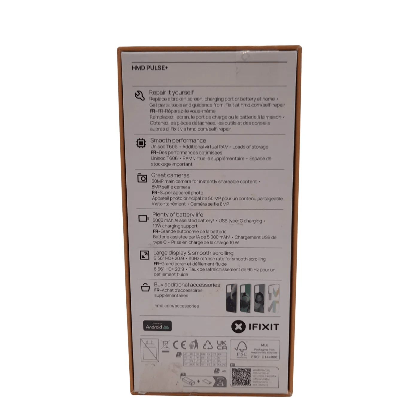 HMD Pulse+ Mobile Phone – 128GB – Grey (Model TA-1602)Original Box,Manuals and Charger