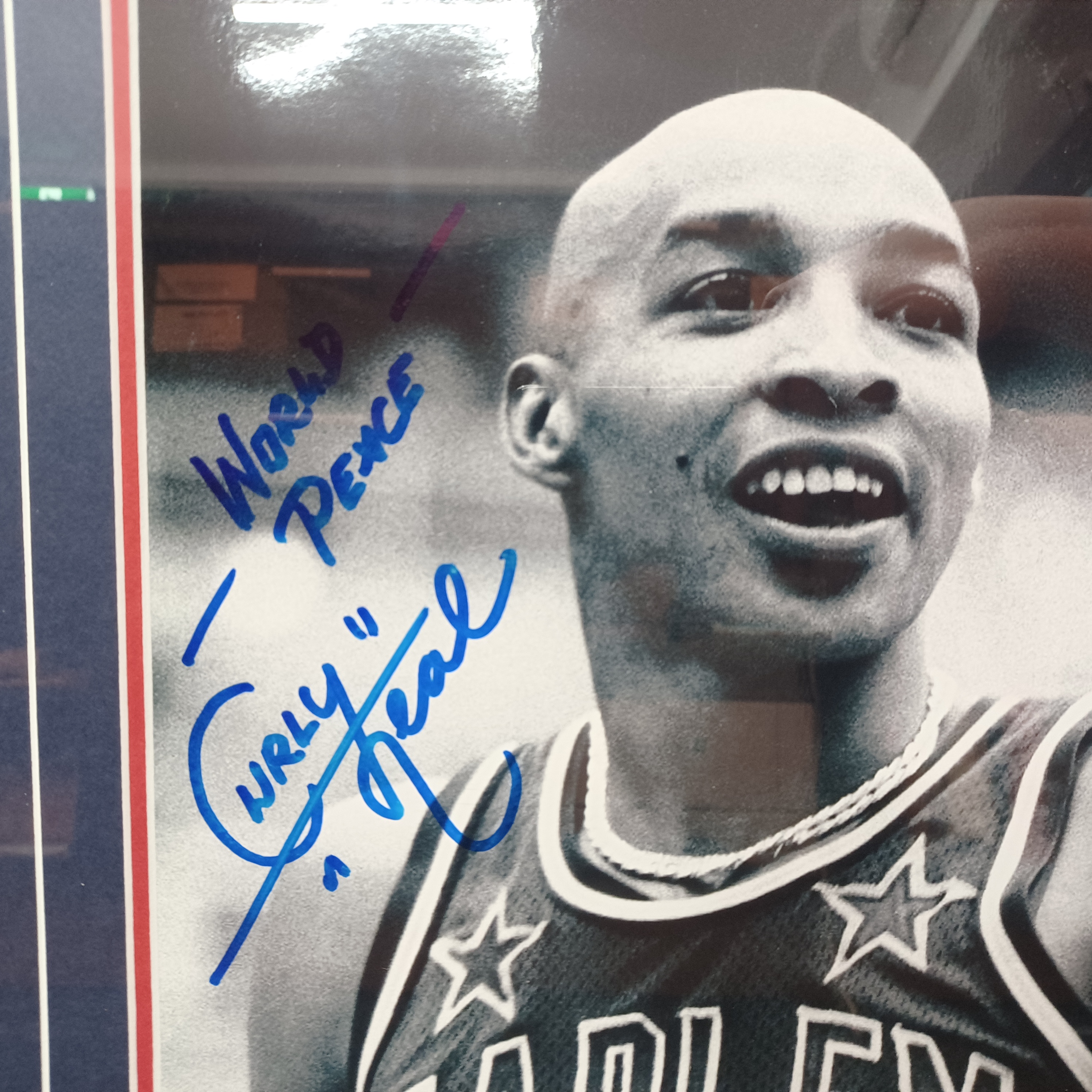 Fred “Curly” Neal Signed Harlem Globetrotters Memorabilia Frame – 45x55cm **Pick Up Only**
