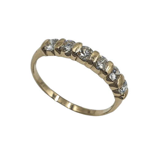 Ladies 9ct Yellow Gold Brilliant Cut Diamonds Bar Channel Set 0.87ct TDW T Band With Valuation (MR)