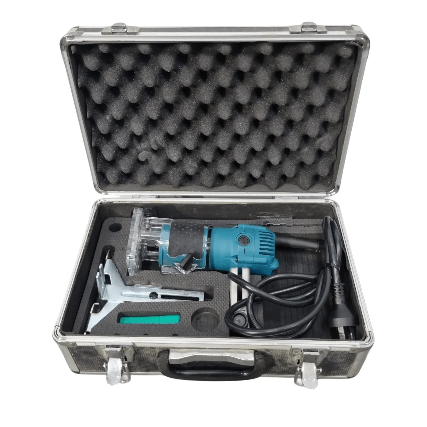 Makita 3709 1/4-Inch 4.0-A Corded Laminate Trimmer + Case + Attachments (WR 1350424)