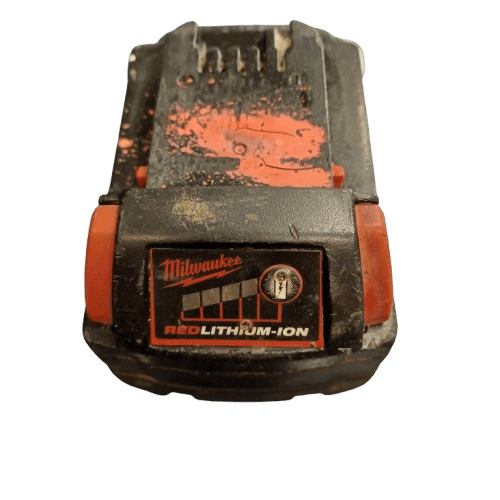 Milwaukee 18V Red Lithium-Ion M18B5 Battery, Used Condition, Spraypaint On Top