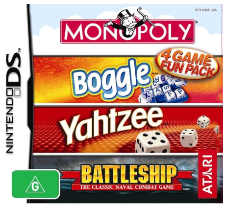 4 Game Fun Pack Nintendo DS Game Cartridge Only Good Condition (CP-1353486)