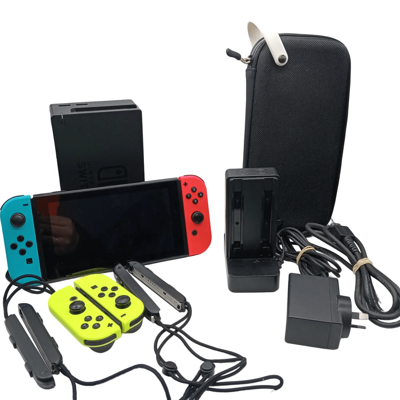 NINTENDO NINTENDO SWITCH HAC-001 BLACK + CASE +HDMI + DOCK + EXTRA JOYCONS