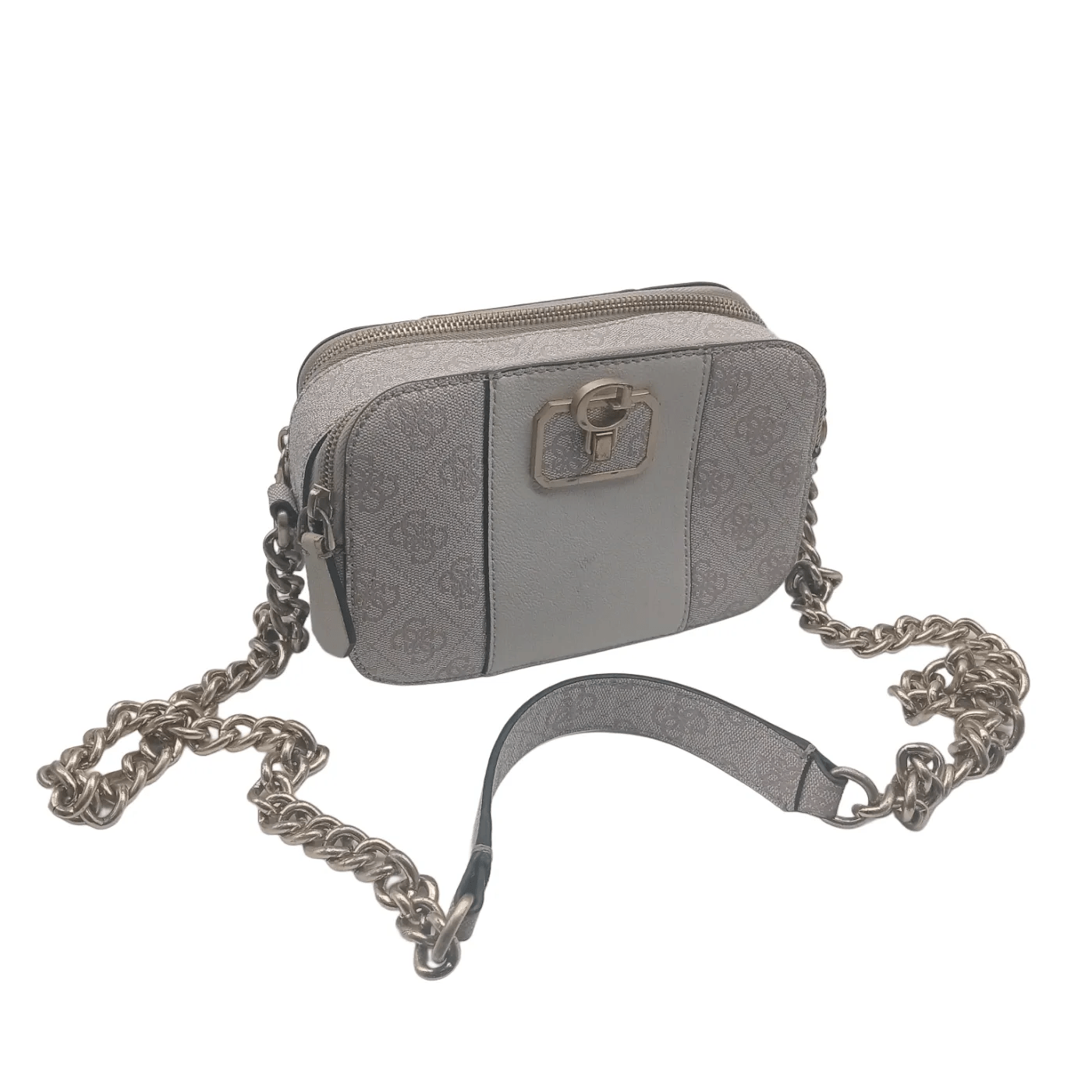 Guess Women’s Noelle Camera Crossbody Handbag Powder Logo Print (AP787914) *Small Stain On Inside*