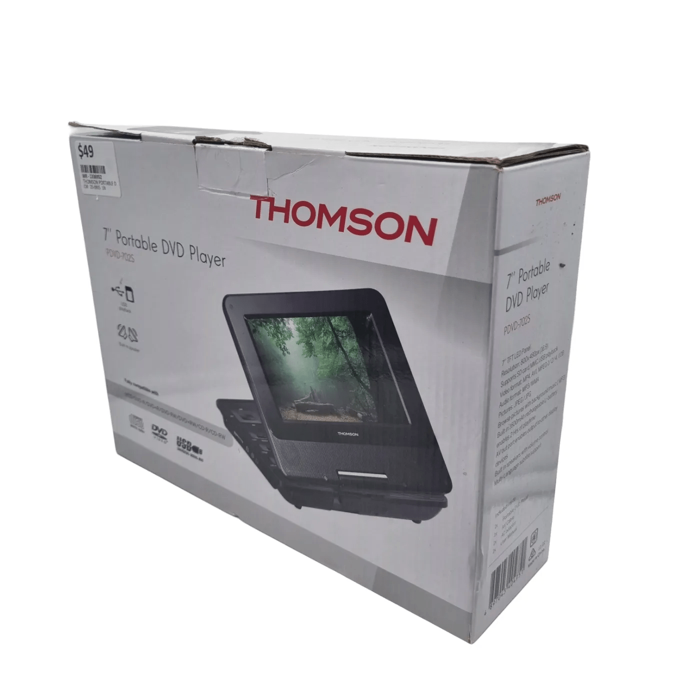 Thomson Portable DVD Player DVD-702S With Box, Power Cords and Manual (WR 1336952)