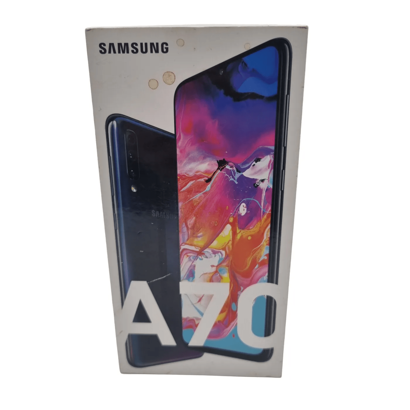 Samsung A70 128GB Mobile Phone- SM-A705YN +Box *No Charger* *Small Crack On Top Of Screen*