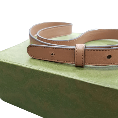 Genuine Gucci Leather 80cm Belt With Canvas Bag And Authentication