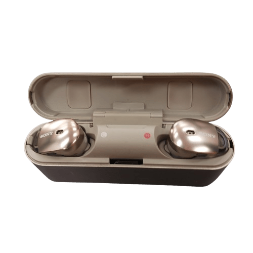 Sony Wireless Earbuds WF-1000X True Wireless Noise Cancelling Headphones, Gold, Good Condition, In Case