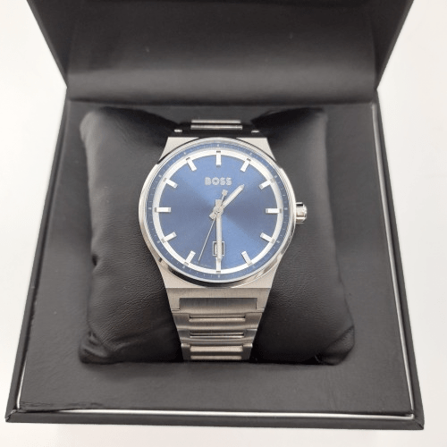 Mens Blue/Silver Boss Watch with Box & Certificate – WL 1335584