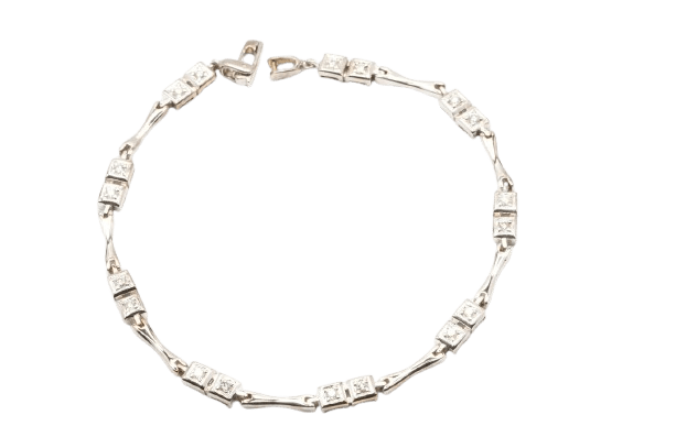Ladies 18ct White Gold Grain Set Diamond Bracelet 19.50cm 0.50ct TDW With Valuation (MR)