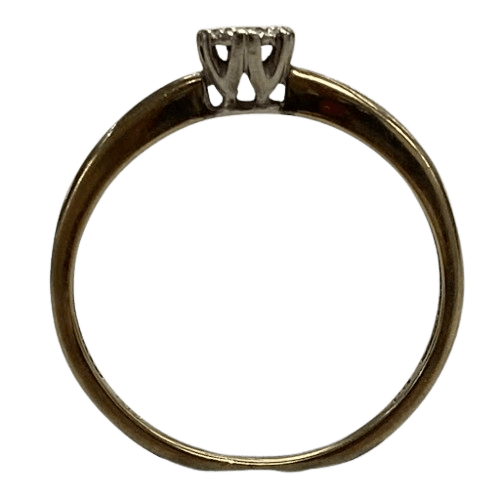 Ladies 9ct Yellow Gold Engagement Style Ring Size 7.5 1.4gms