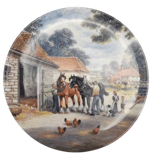Royal Doulton At the Stables by Stan Mitchell Fine Bone China Bradex Collector’s Plate – Made in England
