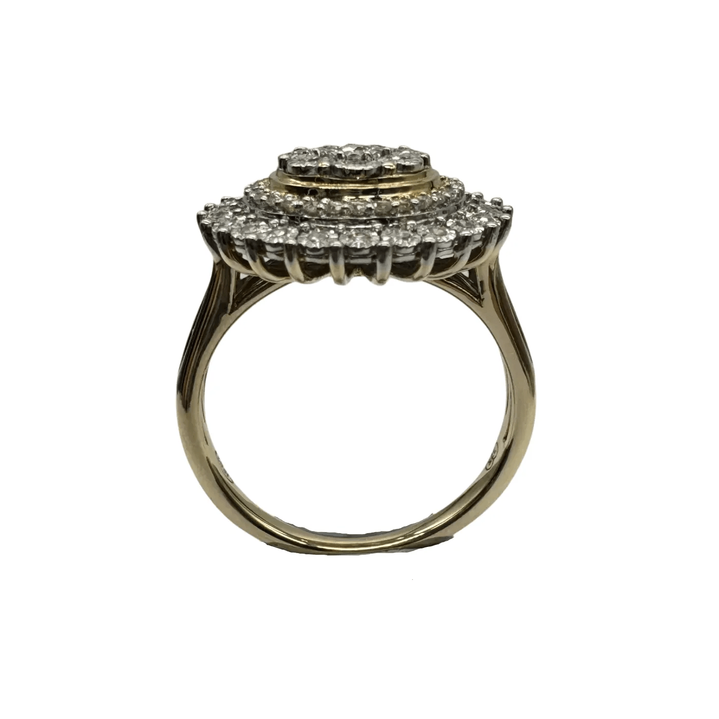 Ladies 9ct Yellow Gold 77 Stone Diamond Cluster Ring 0.50ct TDW O 7 1/2 With Valuation (WR 1314209)