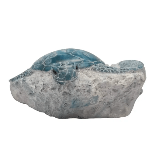 Foots Artwork TURTLE Aqua Cast Marble Ornament