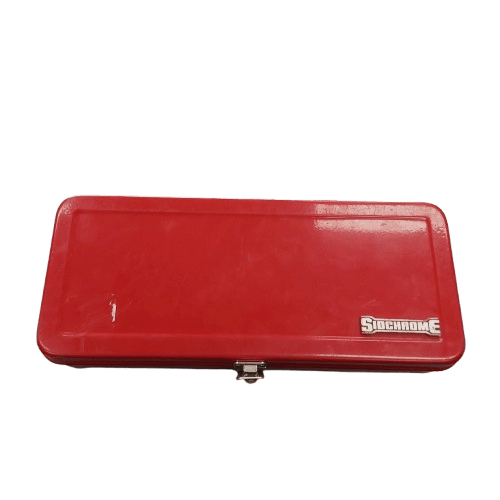 Sidchrome 37 Piece 1/4” And 1/2” Drive Met/AF Socket Set With Red Storage Case