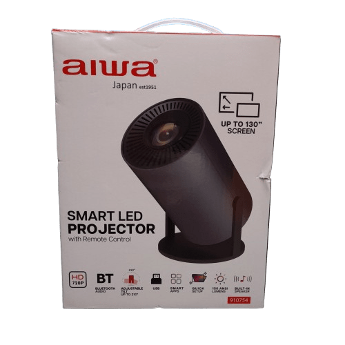 Aiwa AWPL31CG Smart LED Projector with Remote Control and Power Cable in Box Like New (JN)