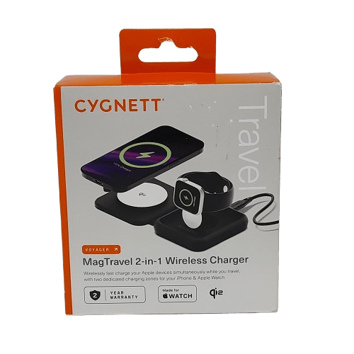 Cygnett Voyager MagTravel Qi2.0 2-in-1 Wireless Charger in Box Like New (JN)