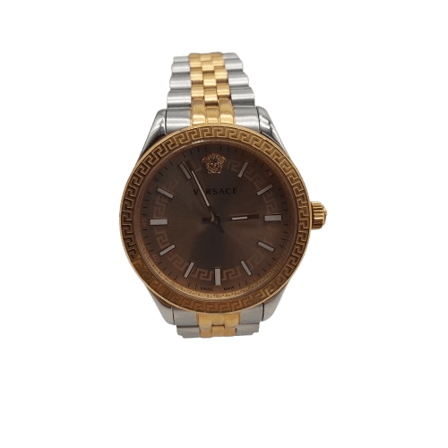 Ladies Versace Watch VEHU Silver/Rose Gold With Box