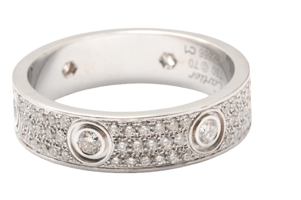 Mens 18ct White Gold Brilliant Cut Diamond Rub Over and Grain Set Ring 4.15ct TDW Z 1/2 With Valuation