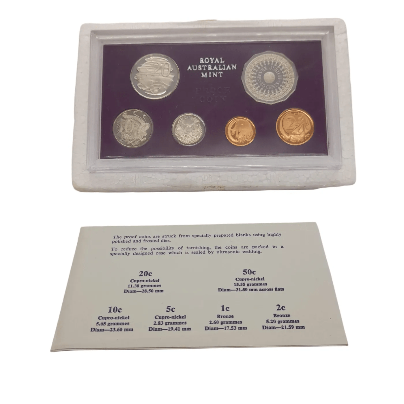 1977 Silver Jubilee Commemorative Proof Coin Set Royal Australian Mint 6 Coins (WL 1342019)