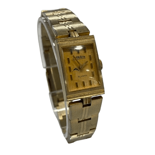 Ladies Cornavin Wind Up Watch – Brushed Gold Stainless Steel Band